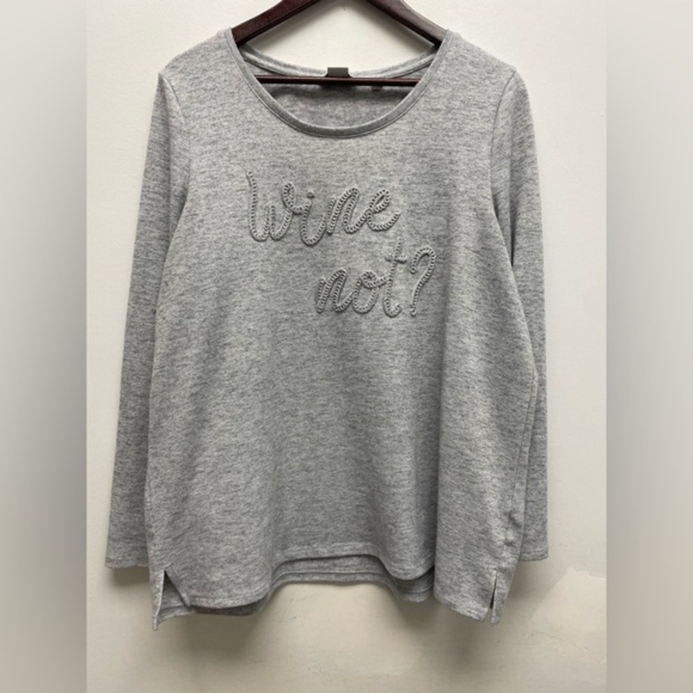 4 for $25 🍷 Reitmans “Wine Not?” Graphic Long Sleeve Tee 🍷